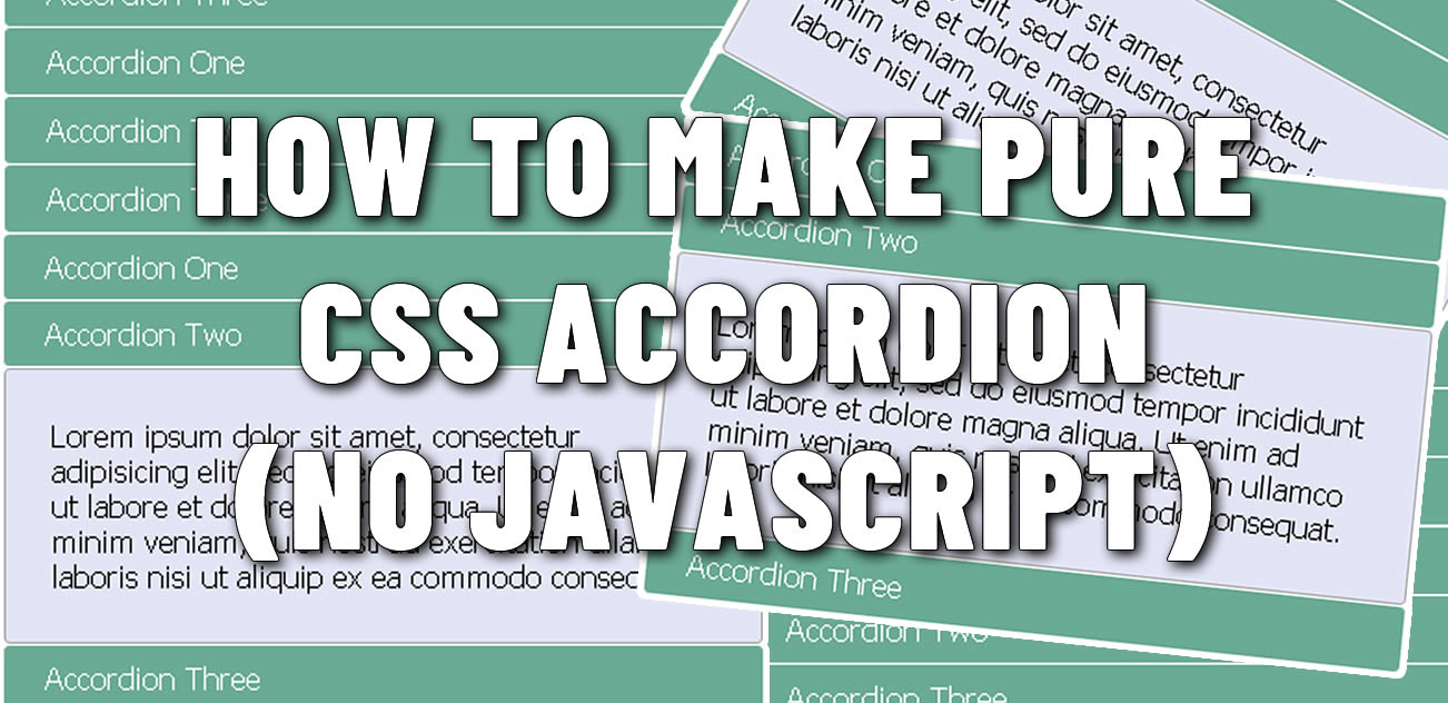 How to make pure CSS accordion without JavaScript