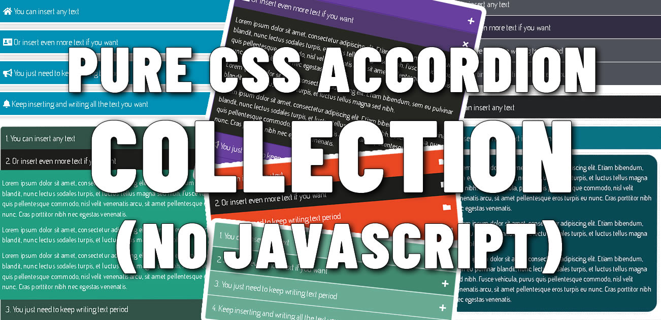 CSS Accordion: Mega Collection of 12 Pure CSS Accordions [HTML & CSS Only]